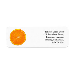 Orange segment returadress etikett