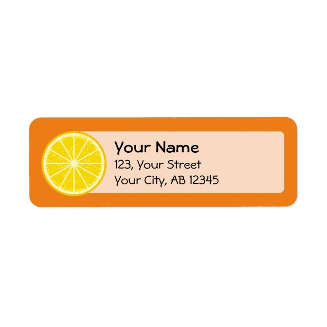 Orange segment returadress etikett (Framsidan)