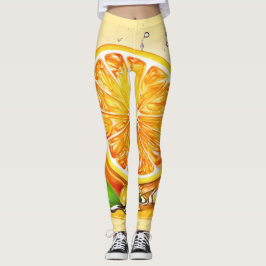 Orange Segment Stänk Leggings