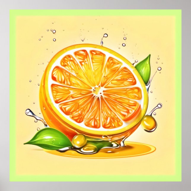 Orange Segment Stänk Poster (Framsidan)