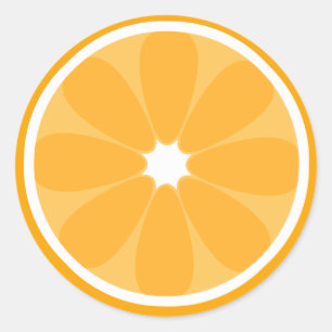Orange segmentetikett runt klistermärke