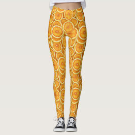 Orange Segmentlager Leggings - Cute