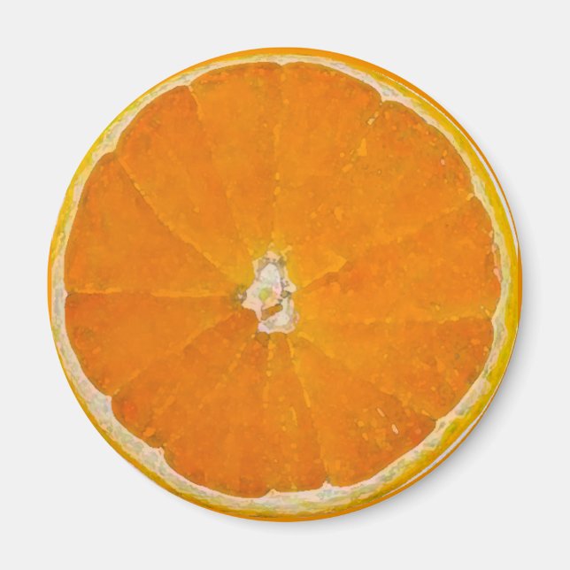 Orange Segmentvattenfärg - Nätruta Magnet (Framsidan)