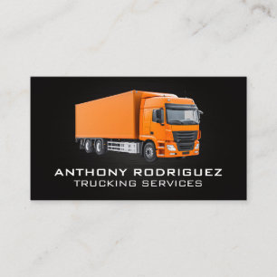 Orange Semi Lastbil Logistiktransport Visitkort
