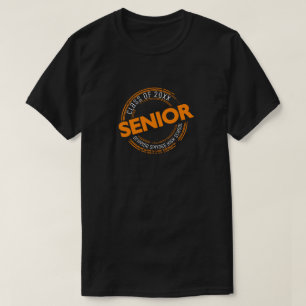 Orange Senior Class of Distress Badge T Shirt