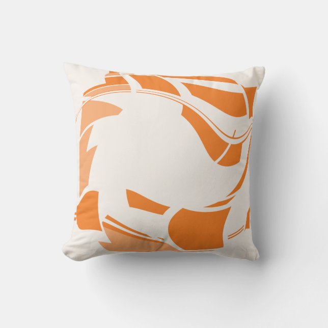 Orange Shades Wreath on White MCM Look Art Design Kudde (Framsida)