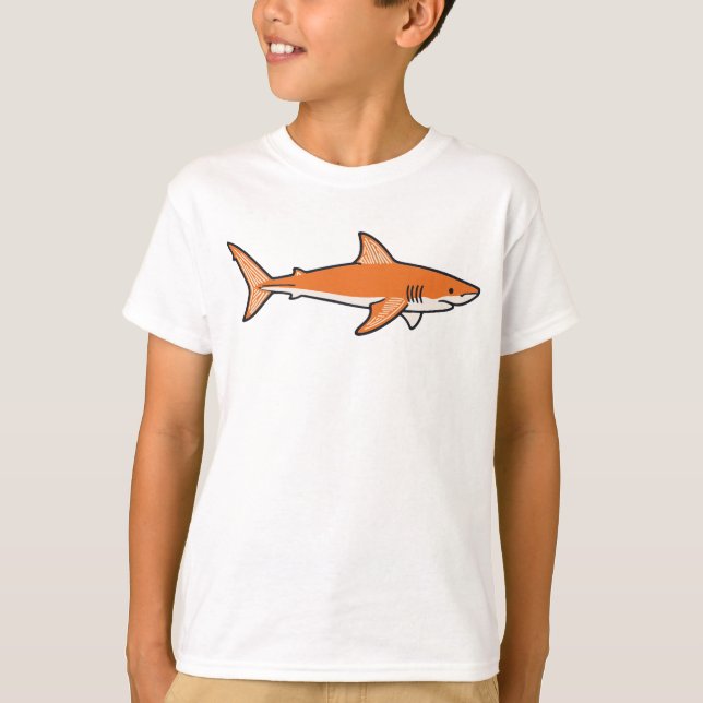 Orange Shark Kids T-Shirt – Fun and Playful Ocean  (Framsida)