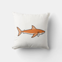 Orange shark Throw Pillow Kudde