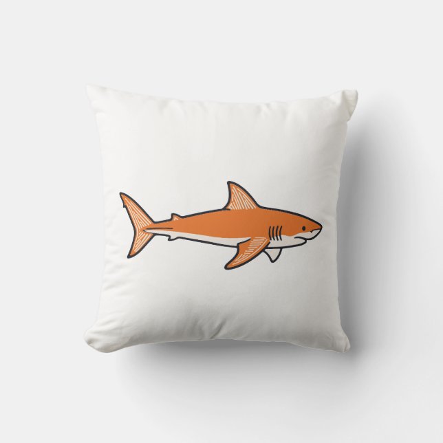 Orange shark Throw Pillow Kudde (Framsida)