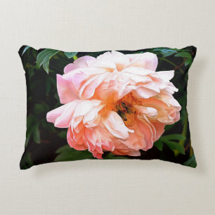 Orange Sherbert Romantic Peony Prydnadskudde