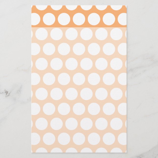 Orange Sherbet och White Polka dots Brevpapper (Framsida)