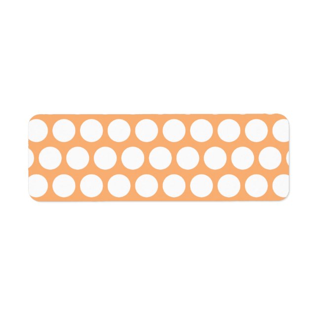 Orange Sherbet och White Polka dots Returadress Etikett (Framsidan)