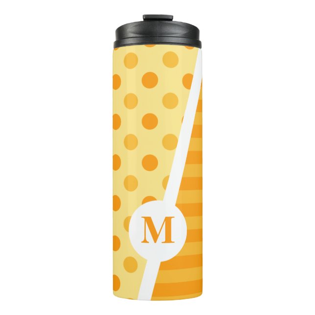 Orange Sherbet Polka dots och Rand: Monogram (Framsida)