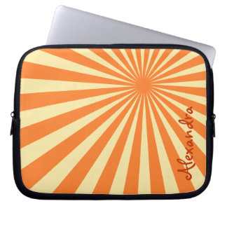 Orange Sherbet Sunburst "Add your Name" Laptop Fodral
