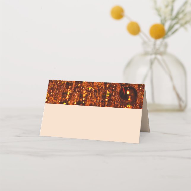 Orange Shimmer Ljus Place Card Placeringskort (Framsida)