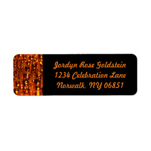 Orange Shimmer tänder returetiketter Returadress Etikett