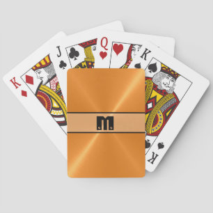 Orange Shiny Stainless Steel Metall 5 Casinokort
