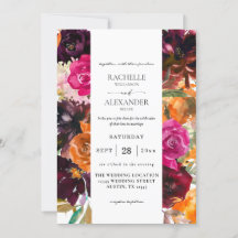 Orange, Shock rosa och Lila Fall Blommigt Bröllop