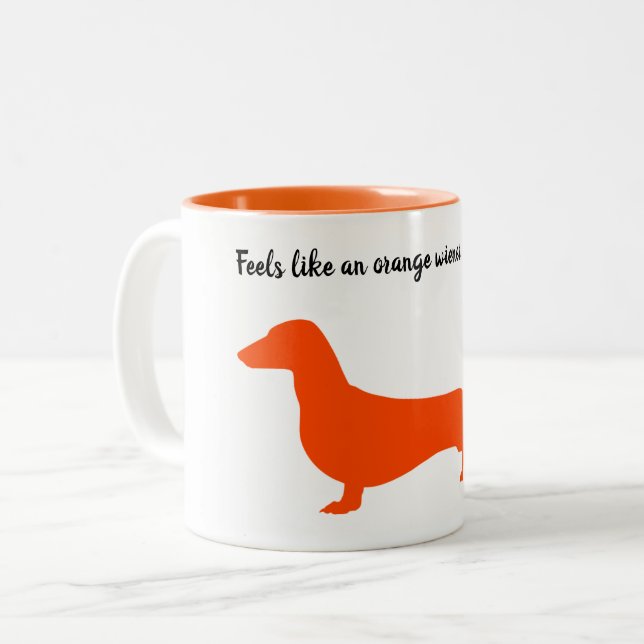 Orange Silhouette Dachshund Mugg (Framsida vänster)