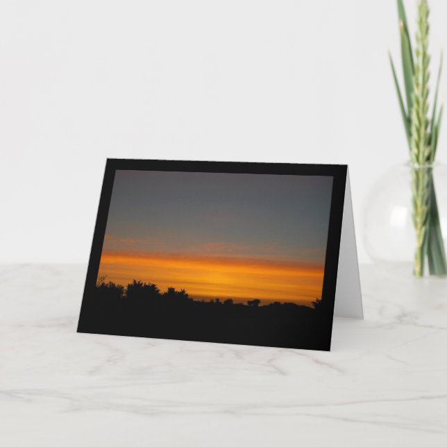 Orange Silhuett Skyline Kort (Framsida)