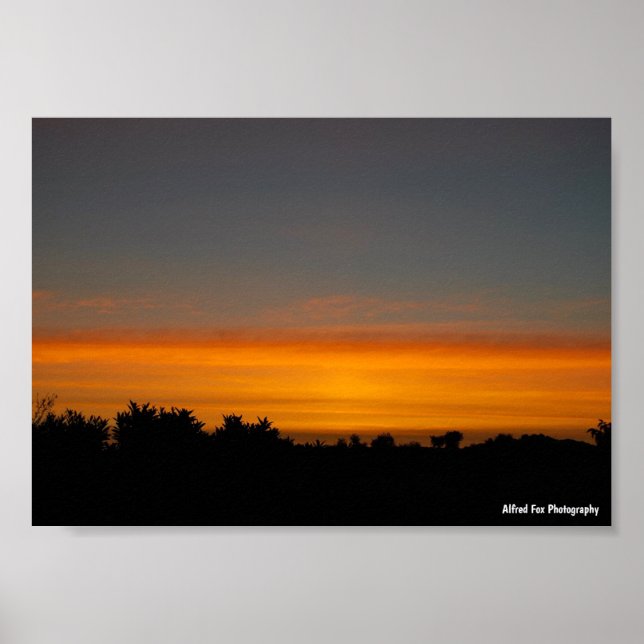Orange Silhuett Skyline Poster (Framsidan)