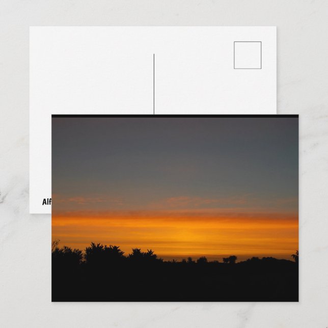 Orange Silhuett Skyline Vykort (Fram/baksida)