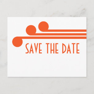 Orange Simple Deco Chic Spara datum Postkort Meddelande Vykort