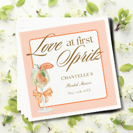 Orange Simple Love At First Spritz Bröllopsdusch Pappersservett