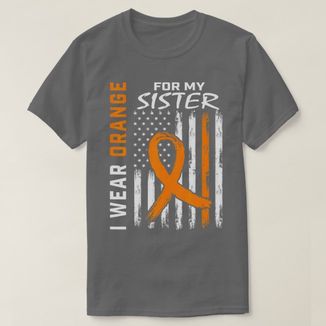 Orange Sister Leukemia Awareness Flagga Brother Si T Shirt (Design framsida)