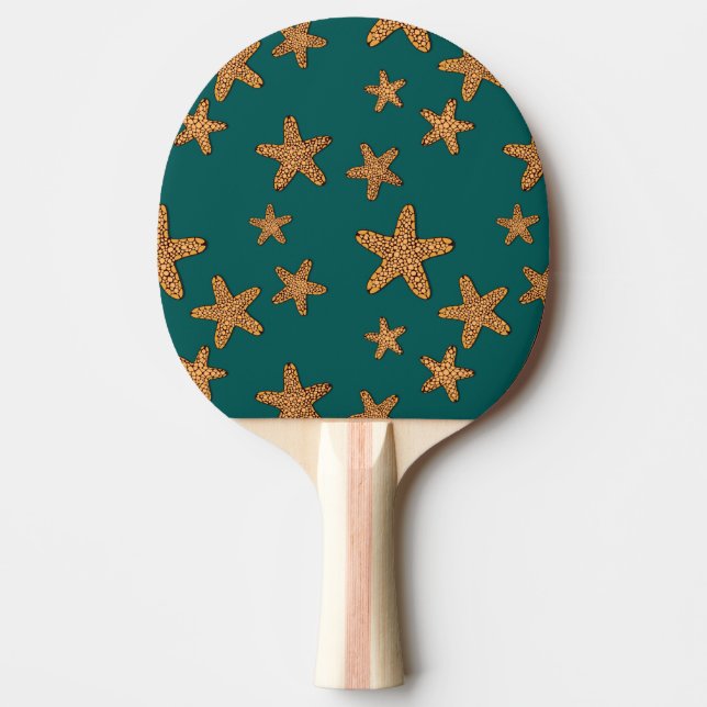 Orange sjöstjärnamönster pingisracket (Framsidan)