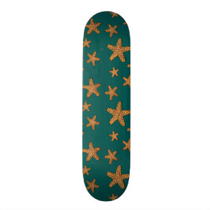Orange sjöstjärnamönster skateboard bräda 21,5 cm