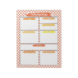 Orange Sjuksköterska - patofysiologisk mall Anteckningsblock