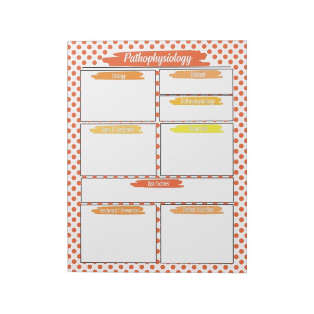 Orange Sjuksköterska - patofysiologisk mall Anteckningsblock (Roterad)