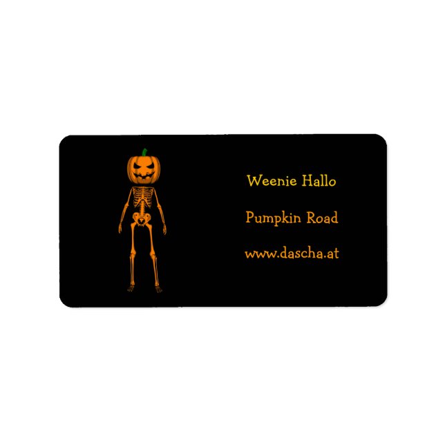 Orange Skeleton Adressetikett (Framsidan)