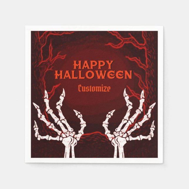 Orange Skeleton Händer Pappersservett (Framsidan)