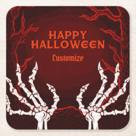 Orange Skeleton Händer Underlägg Papper Kvadrat