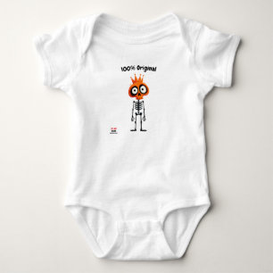 Orange skelett med krona Rolig unisex stil T Shirt