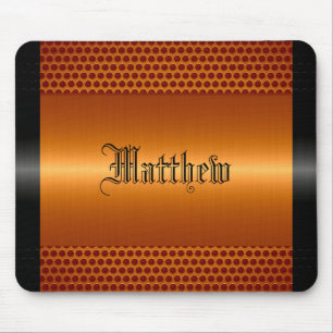 Orange skina rostfritt stålmetallLook Musmatta