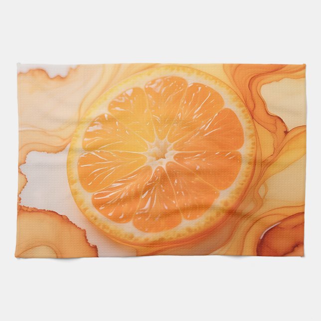 Orange skiva Citrusvirvel Kökshandduk (Horisontell)