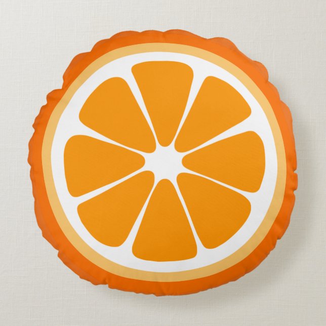 Orange skivamat kudder rund kudde (Framsidan)