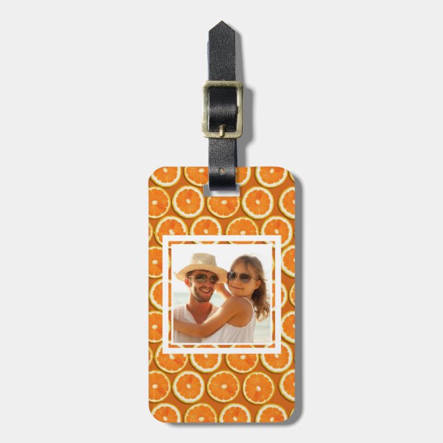 Orange skivamönster | tillfogar ditt foto bagagebricka (Vertikal Framsida)