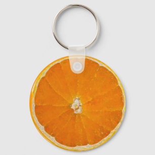 Orange skivavattenfärg - nyckelring