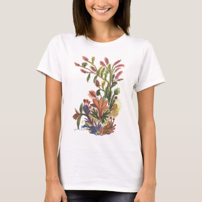 Orange skjorta för blomma T Tee Shirt (Framsida)