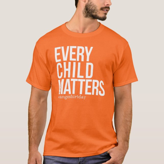 Orange, skjortdag, alla barnfrågor t shirt (Framsida)