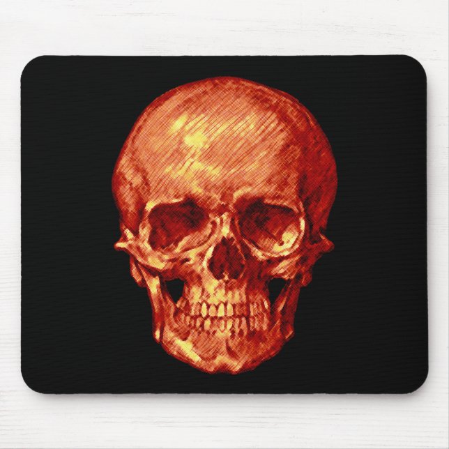Orange Skull Halloween-musknapp Musmatta (Framsidan)
