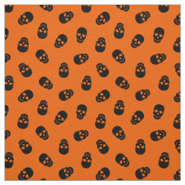 Orange Skull Happy halloween Modern Fabric Tyg