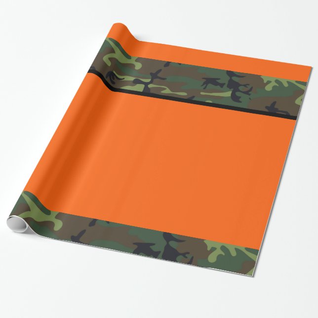 Orange slående in papper för Camo jägare Presentpapper (Utrullad)