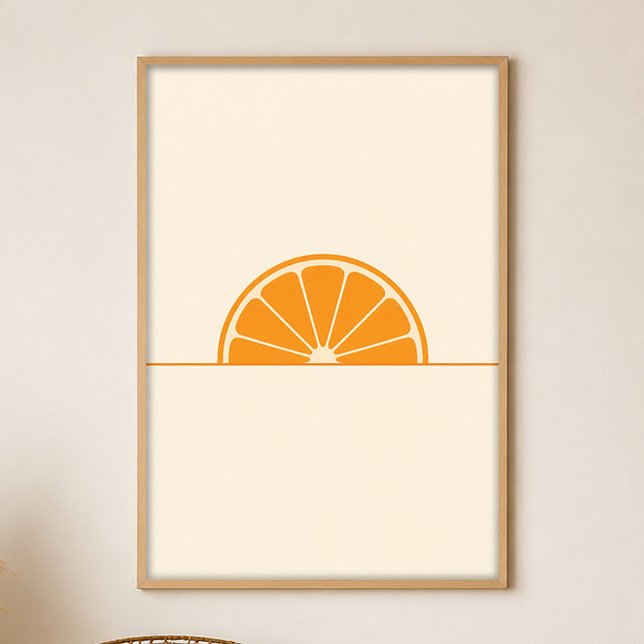 Orange Slice Sun Gouache Boho Konstaffisch Poster (Shown framed for scale. Poster ships unframed; frames are an optional add-on.)