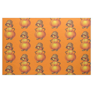 Orange Smilande Jack O'Lantern Snögubbe Tyg
