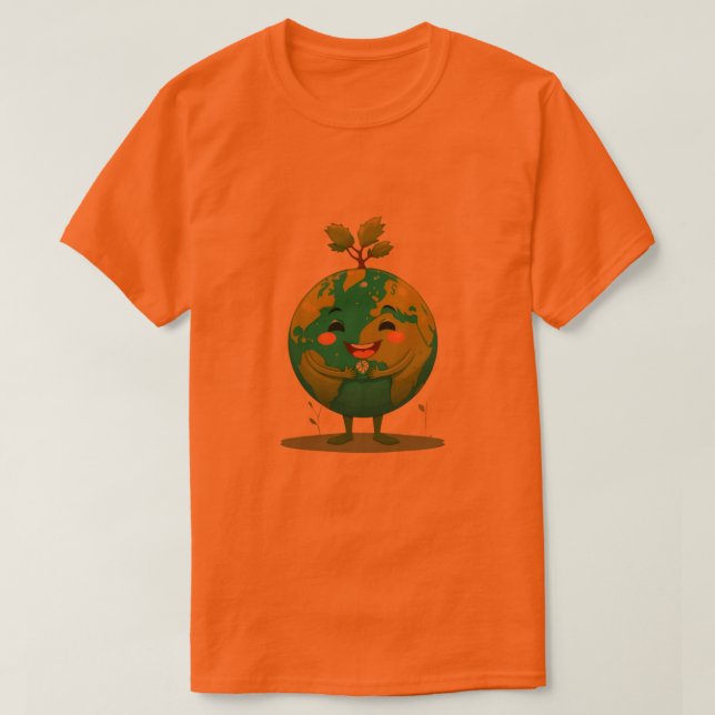 Orange Smiley Earth Tee - Grönt Hope (Design framsida)
